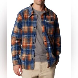 Columbia Steens Mountain Lumberman Flannel Fleece Collegiate Navy Shirt Jacket